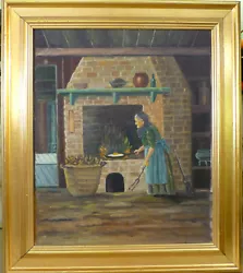 Buy Unindentified Artist! Old Woman Cooking At The Fireplace. No Reserve • 90.78£