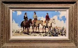 Buy Burt Procter - Navajo Indians On Horse Meeting At The Mesa -Oil Painting • 7,980.48£