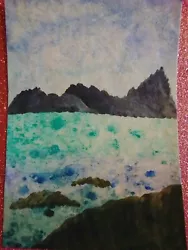 Buy Handmade Watercolour Painting. Soothing Abstract Waters To Mountains High. • 2£