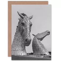 Buy Kelpies Horse Sculptures Falkirk Scotland Blank Greeting Card With Envelope • 4.42£