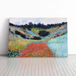 Buy Claude Monet Poppy Field In A Valley Canvas Wall Art Print Framed Picture Decor • 24.95£
