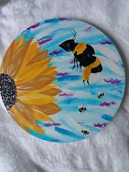 Buy Bee Sunflower Painting Original  • 30£