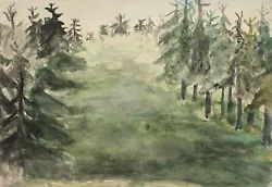 Buy Antique Impressionist Watercolor Painting Forestscape • 81.49£