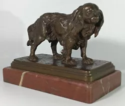Buy Antique French Bronze Sculpture Cavalier King Charles Signed Demay, Marble Base • 1,007.99£