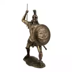 Buy Ajax With Spear And Shield Cold Cast Bronze & Resin Statue Sculpture Home Décor • 67.20£