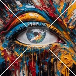 Buy Blue Eye Oil Painting Digital Image, JPEG Picture Photo Background, Desktop ART • 1.66£