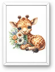 Buy Printable Digital Wall Art, Baby Safari Animal Nursery Wall Art Download • 0.99£