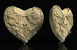 Buy 3D STL Model HEART IN WINGS For CNC Router 3D Printer Engraver Carving Aspire • 1.23£
