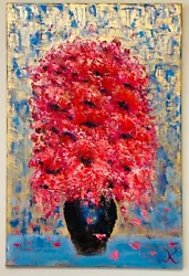 Buy Original Abstract Oil Painting On Canvas Flower Power Textured Impasto • 160£
