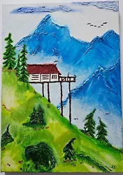 Buy Mountain Refuge Acrylic Painting On Canvas Original Artwork • 75£