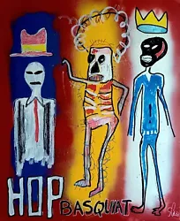Buy SPACO Signed HOP BASQUIAT Board POP Street ART Graffiti Paint Canvas FR USA • 291.73£
