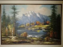 Buy 1971 Violet Parkhurst Original Oil Painting - Signed - River Over Mountain • 7,756.82£