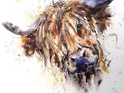Buy OPEN EDITION Wildlife Art Print By Lisa Jayne Holmes GLORIOUS COO Highland Cow  • 32£