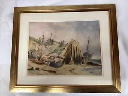 Buy Antique Watercolour Painting Boats By W Holland RA • 70£