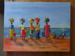 Buy Original Acrylic Painting, Ladies At The Water • 50£