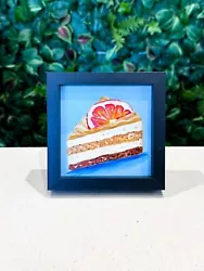 Buy Orange Cake Oil Painting- Original Deep FRAMED Sale Fruit Art Kitchen Decor Sale • 50£