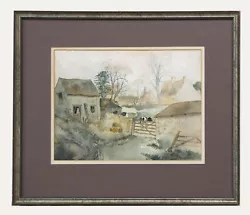 Buy Malcolm Whittley- Framed 20th Century Watercolour, The Farmyard, Upper Slaughter • 191£