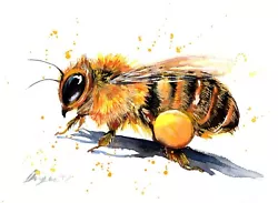 Buy Original New Watercolor Bee Painting 7 X10  Bees Art By Anne Gorywine • 37.21£