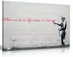 Buy Banksy What We Do In Life Echoes In Eternity Graffiti Canvas Wall Art Print • 19.99£