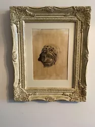 Buy Signed Sketch Of An Arab With A Watercolour Wash In Solid Wood,decorative Frame • 35£