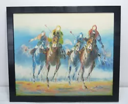 Buy HORSE RACING ARTIST SIGNED OIL PAINTING - Lovely Painting On Canvas & Framed • 25£