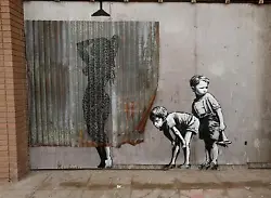 Buy Banksy Lady Shower Painting Boys Peeping Urban Wall Art Canvas Picture Graffiti • 14.99£
