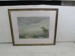 Buy Vintage Framed Watercolour Painting, Windy Landscape Scene • 44.95£