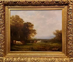 Buy 19th Century Pastoral Scene-Cow Grazing Under A Summer Sky-Oil Painting • 7,140.42£