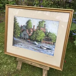 Buy Vintage Framed Pastel “River Beaulieu Hampshire” Signed J.Barry Whiting 1985 • 34.99£