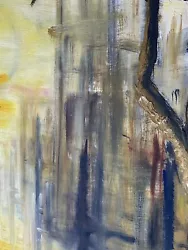 Buy Scandi Sunset Abstract Original Painting Art Mid Mod Gold Sweden MCM Vtg Folk - • 140.02£