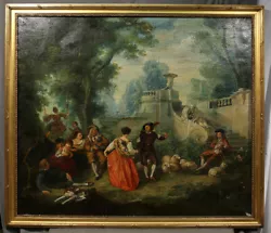 Buy Antique Large Painting Court Yard Scene Nicolas Lancret Rococo Style • 4,724.97£