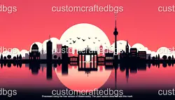 Buy Minimalist Sunset Scene With The Berlin Wallpaper • 1.04£