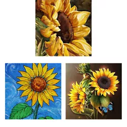 Buy 20X20cm Sunflower Frameless Picture Oil Paint By Numbers Painted Picture Crafts • 5.15£