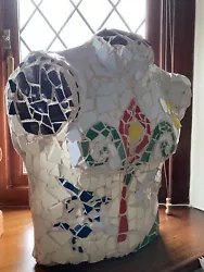 Buy Sculpture Of A Male Torso In Plaster With Glazed Tile Pieces. Only One Made. • 175.99£