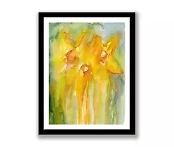 Buy Daffodil  - Watercolour Abstract Painting Unique Gift (Print) ID : 146 • 4.99£