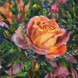 Buy ORIGINAL Oil Painting Painting Art Roses Garden Paintings Flowers Picture Art Painting • 135.14£