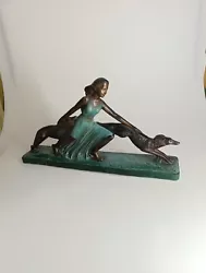 Buy Art Deco Figure Sculpture Woman Dog MERLINI 546 Art Nouveau 20s • 153.71£