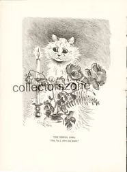 Buy Louis Wain Book Print Cat The Swell Girl Taken From 1910 Book 9 X 7 Inch • 22£