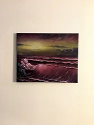 Buy Sunset Seascape Oil Painting Original Art Bob Ross Style Recreation 16x20in • 189.45£