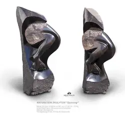 Buy Big Garden Stone Sculpture Spinning   Handmade Of Dark Brown Springsto • 1,231.71£