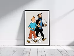 Buy The Adventures Of Tintin + Captain Haddock - Art Poster Print - A5 A4 A3 #170 • 2.99£