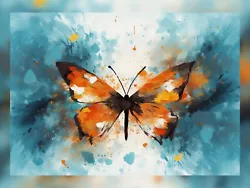 Buy Radiant Wings: Orange Butterfly Oil Painting Print 5 X7  • 4.99£