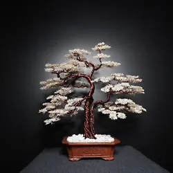 Buy Silver- Brown Wire  Sculpture, Bonsai Tree, Tree Of Life, - High Quality Art. • 140£