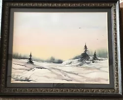 Buy Origina Painting Landscape Winter Scene Pine Trees Snow Anthony Smith Chaigneau • 49£