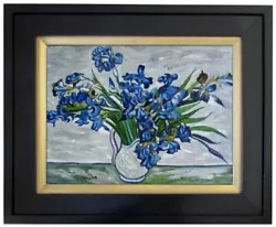 Buy Framed Van Gogh Vase With Irises Repro Quality Hand Painted Oil Painting 12x16in • 121.51£