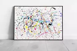 Buy Abstract Multicolour Rainbow Paint Splatter Splashes And Drips Artistic Artwork • 6.43£