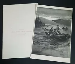 Buy 1888 Photogravure SALMON FISHING ON THE COLUMBIA From Painting By A HENCKE • 18.85£