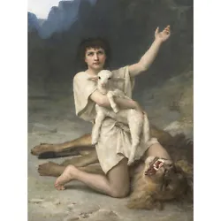 Buy Gardner David The Shepherd Lamb Lion Painting Extra Large Art Poster • 18.49£