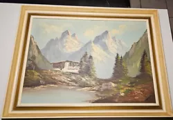 Buy Great Old Oil Painting Mountain Landscape With Signature And Great Frame • 20.60£