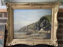 Buy Original Antique Vintage Oil Painting Framed Coastal Seascape Landscape P Fuller • 95£